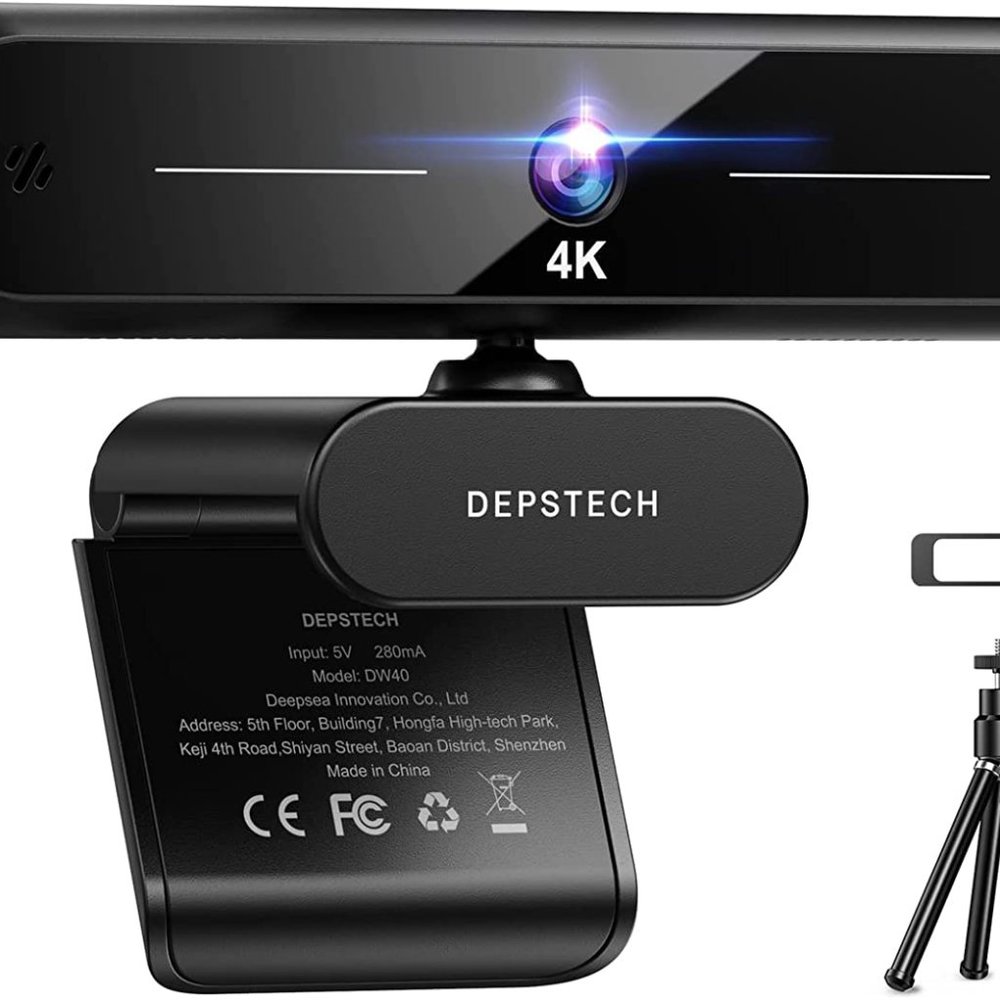 4K Webcam, DEPSTECH DW40 Webcam with Microphone Autofocus 8MP HD Web Camera